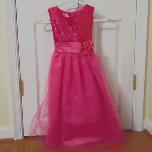 Pink dress with sequin top and tulle skirt